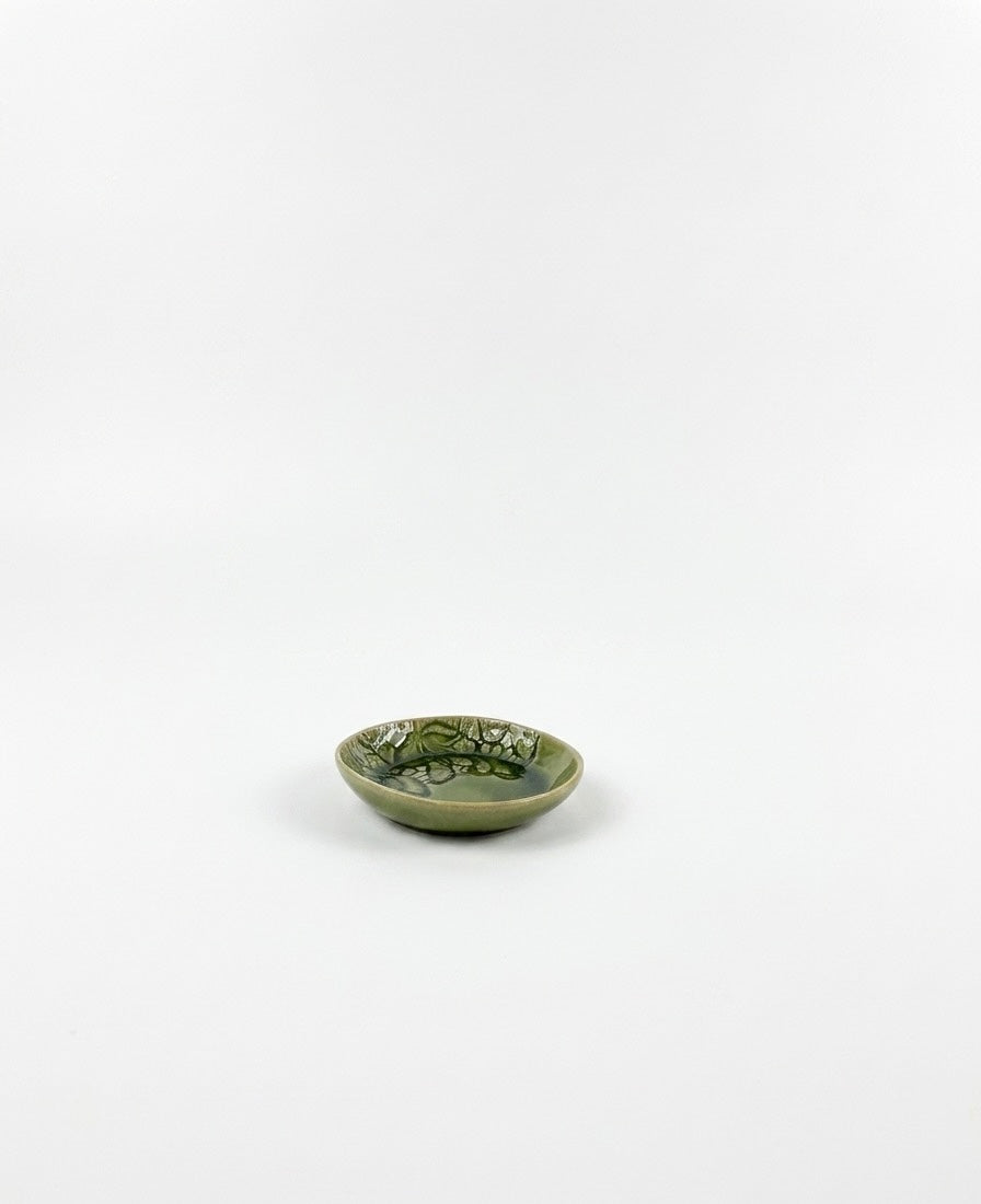 Đĩa ren men xanh ngọc - đựng gia vị - 11cm