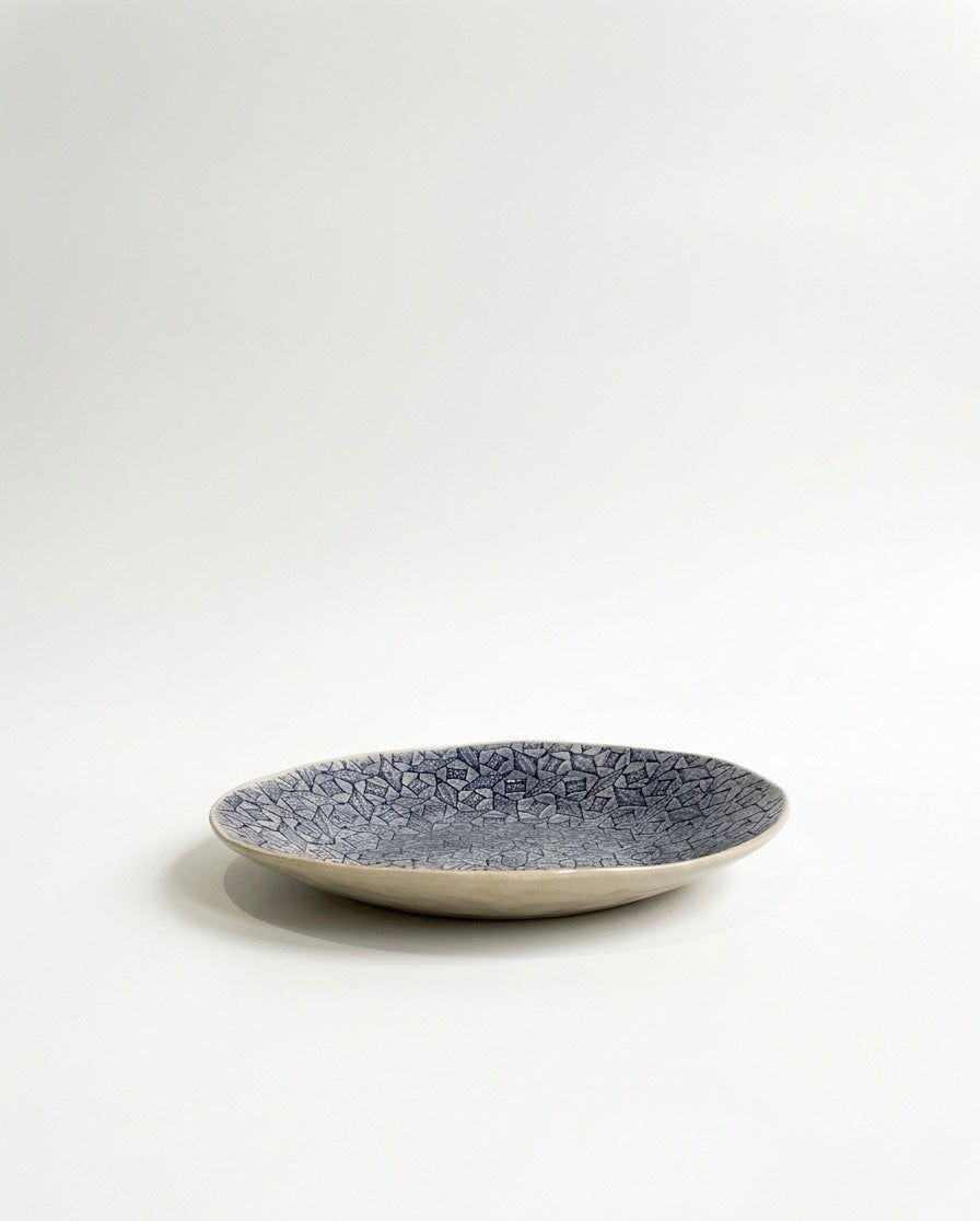 Đĩa ren xanh coban size 26cm